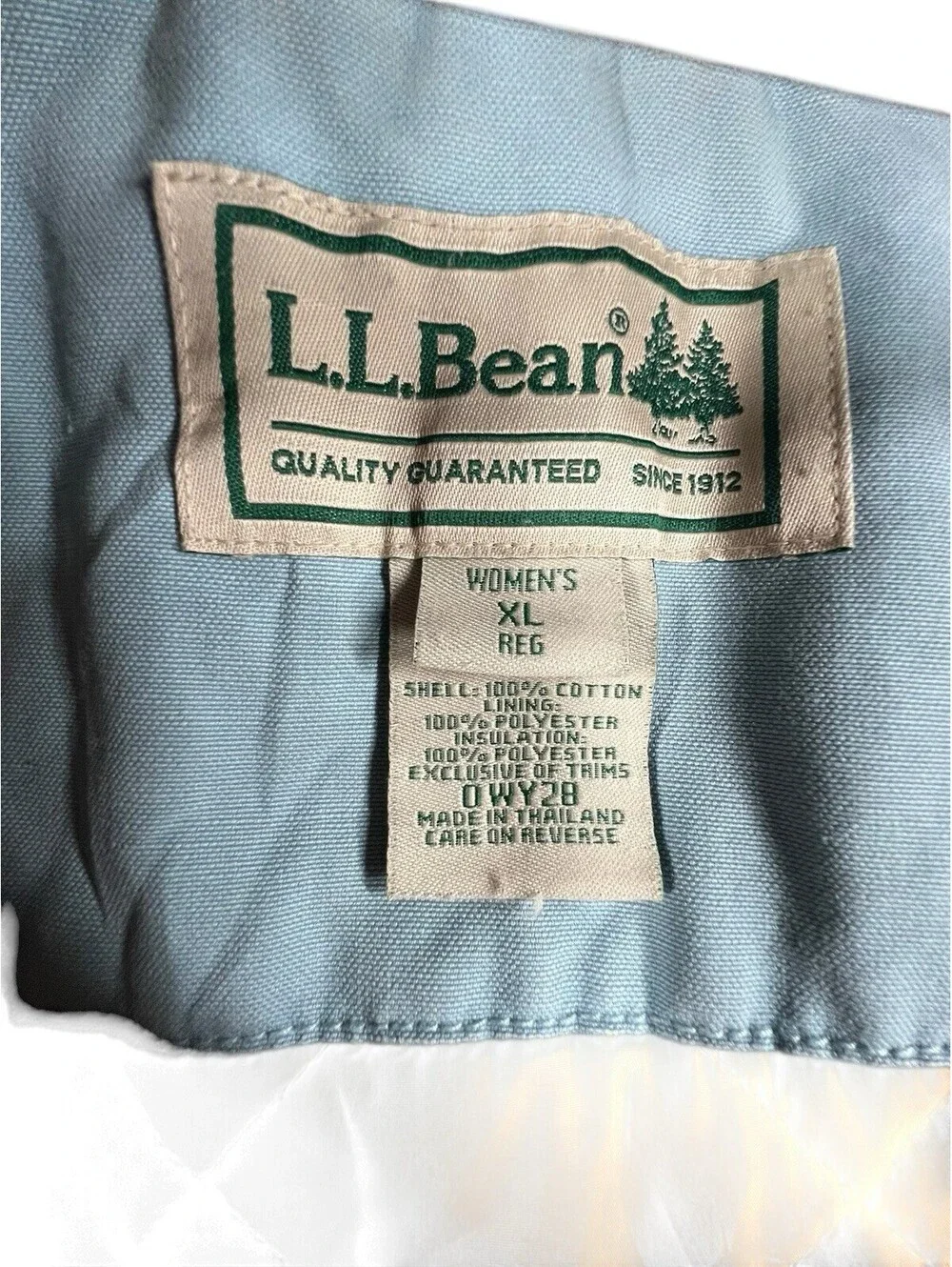 L.L.Bean Women’s XL Barn Coat Blue Thinsulate Corduroy Collar Chore Jacket - Picture 6 of 7